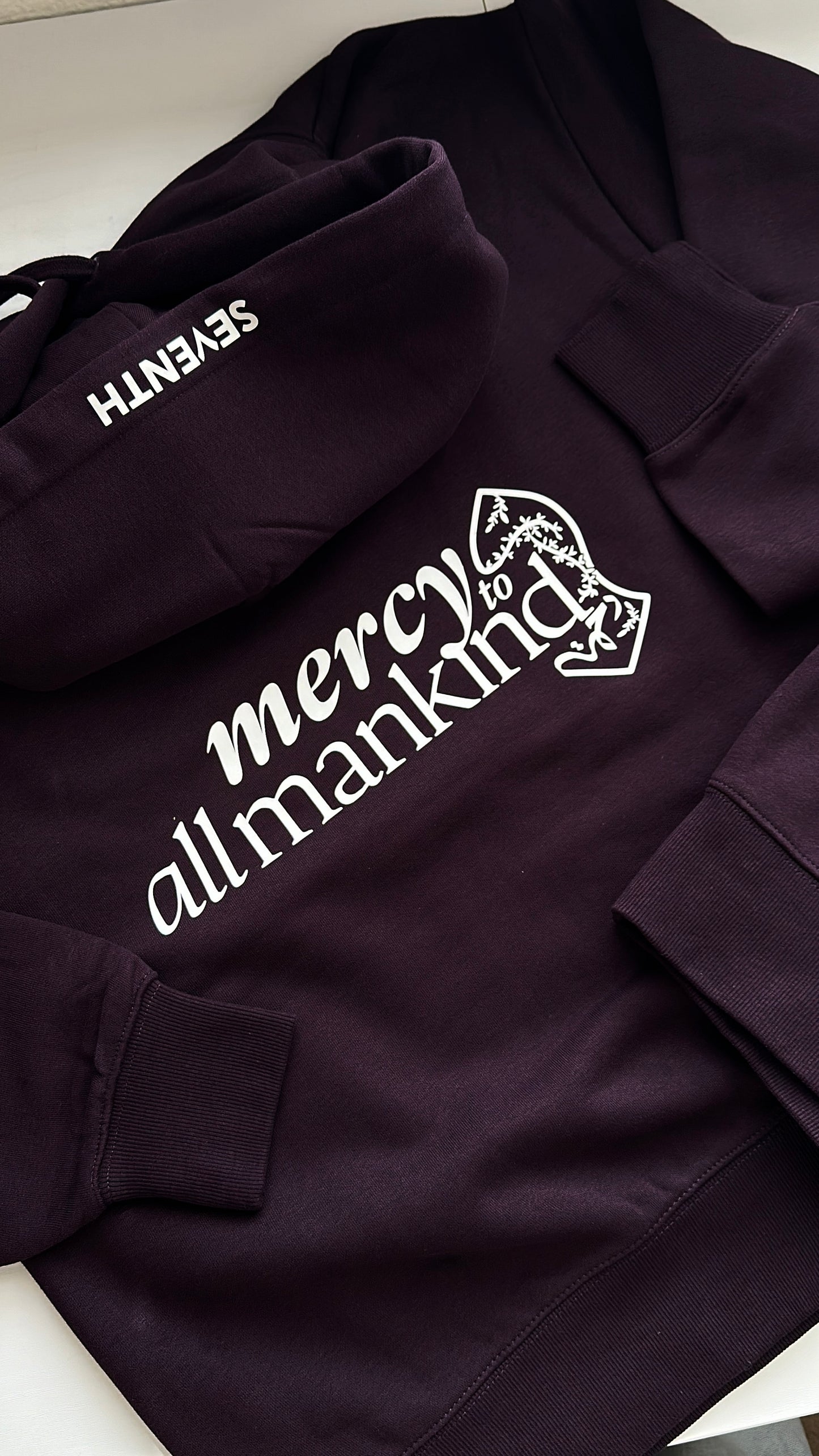 Mercy To All Mankind- Plum Hoodie